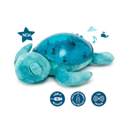 Cloud b® Tranquil Turtle™ - Noční světélko s melodií, Želva, modrá, 0m+