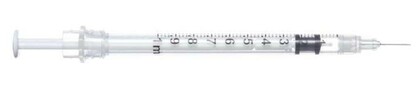 SOL-CARE Bezpečnostní stříkačka na tuberkulín s jehlou 1 ml 27G 1/2&quot; 0,4 x 12,5 mm, 100 ks