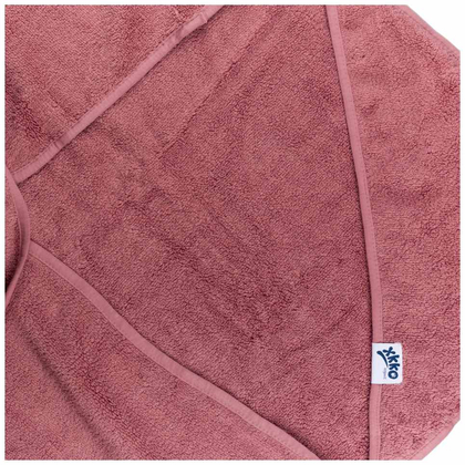 XKKO Organic BIO Bavlněná froté osuška s kapucí, 90x90 - Mesa Rose