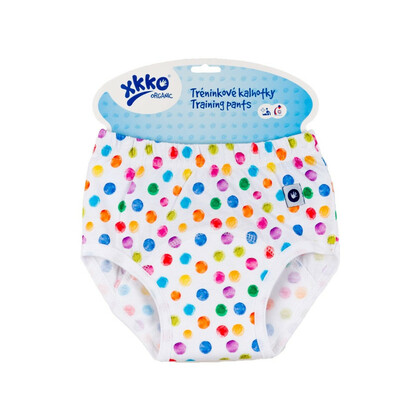 XKKO Tréninkové kalhotky Organic - Watercolor Polka Dots, velikost L