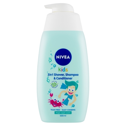 NIVEA Kids Magic Apple Scent Kinder Duschgel, Shampoo und Spülung 3 in 1, 500 ml