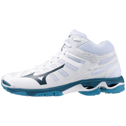 Mizuno Wave Voltage MID Pánska volejbalová obuv, biela/modrá, veľ. 43