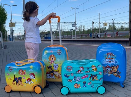 Nickelodeon Kinderfahrkoffer und Rutscher Paw Patrol – Gelb (Klein)