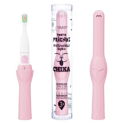 VITAMMY TOOTH FRIENDS detská sonická zubná kefka, ružová-CHIKA, od 3 rokov
