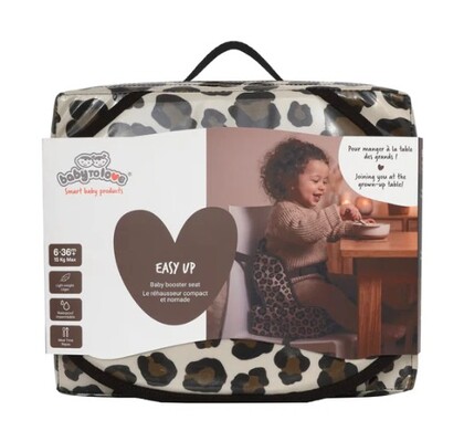BabyToLove Cestovný podsedák Easy Up – Prenosná jedálenská stolička na cesty, Leopard