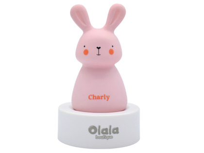 Olala Boutique LED éjszakai lámpa, Charlie Rabbit, rózsaszín
