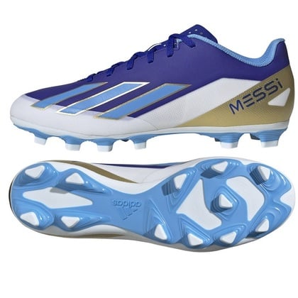 Adidas X CRAZYFAST Club Messi FxG Pánske futbalové kopačky, biela/modrá, veľ. 44