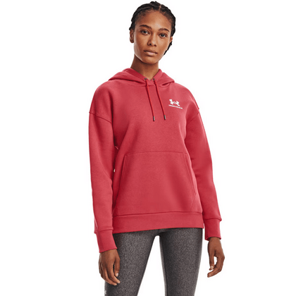 Under Armour Essential Dámská fleecová mikina s kapucí, lososová, vel. S M