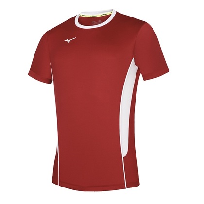 Mizuno Authentic High-Kyu Tee Pánske športové/volejbalové tričko, červené, veľ. M