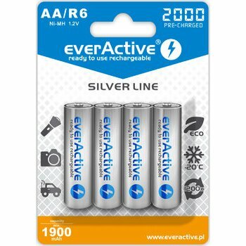 everActive SILVER LINE R6 / AA, Újratölthető Ni-MH 2000 mAh akkumulátorok, 4db