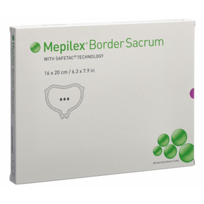 MOLNLYCKE Mepilex Border Sacrum 16 x 20 Obväz na použitie okolo krížovej kosti, 5ks