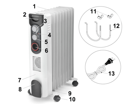 OLIMPIA SPLENDID Caldorad 9 Turbo – Olejový radiátor s časovačom a ventilátorom