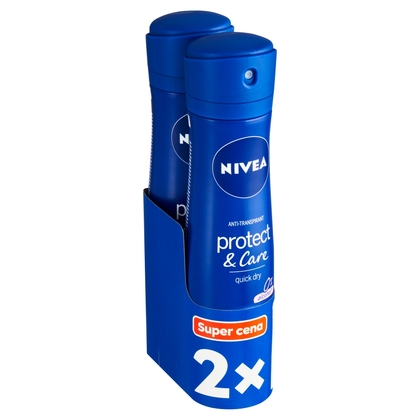 NIVEA Protect &amp; Care Sprej antiperspirant 2 x 150 ml