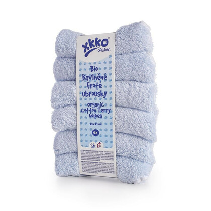 XKKO BIO bavlněné ubrousky Organic, 21x21, modré