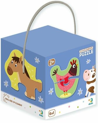 DoDo Puzzle 2-3-4 elemből 6 az 1-ben - Háziállatok