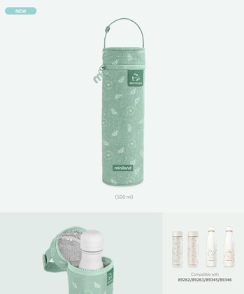 Miniland Termoobal na termosku/fľašu ECO-friendly 500 ml - mätový