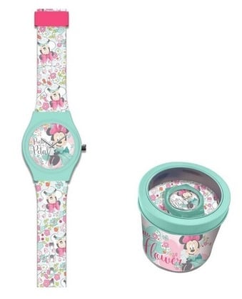 Kids Euroswan Analogové hodinky v kovové krabičce - Minnie Mouse