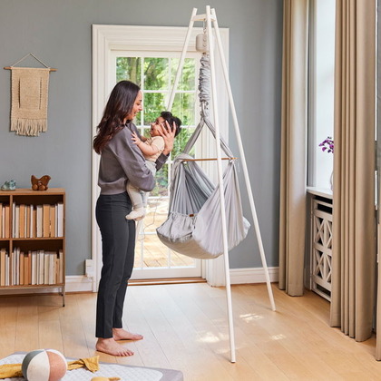 Membantu Premium Detský hojdací vak (hamak) – Šedý