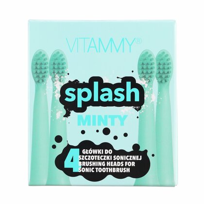 VITAMMY SPLASH, Náhradné násady na zubné kefky SPLASH, mätová/mint/, 4ks