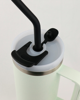 Runbott Latt Thermobecher mit Griff und Strohhalm – 800 ml, Melone