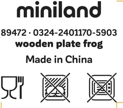 Miniland ECO-frienly Set na jedenie metódou BLW z dreva, Žabka