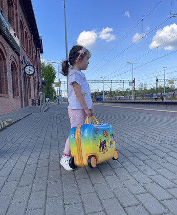 Nickelodeon Kinderfahrkoffer und Rutscher Paw Patrol – Gelb (Klein)