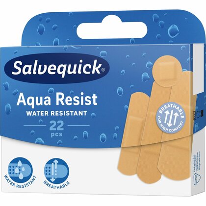 Salvequick Aqua Resist Náplasť vodeodolná mix, 22 ks