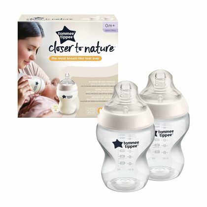 Tommee Tippee CTN Babyflasche BPA-frei Doppelpack, 2x260ml, 0m+