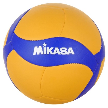 Mikasa V370W Indoor-Volleyball, gelb/blau, groß. 5