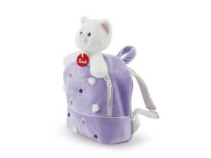 TRUDI PETS - Módny ruksak s maznáčikom, fialový s guličkami, 0m+