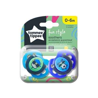 Tommee Tippee CTN Fun, Silikonová savička 0-6m, 2 ks