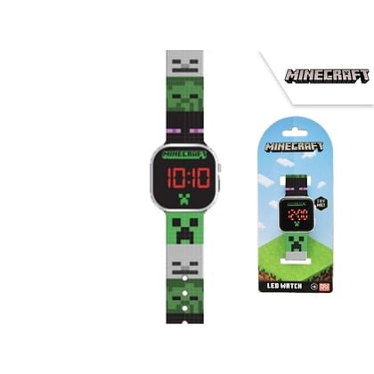 Kinder-Euroswan-Digital-LED-Uhr – Minecraft