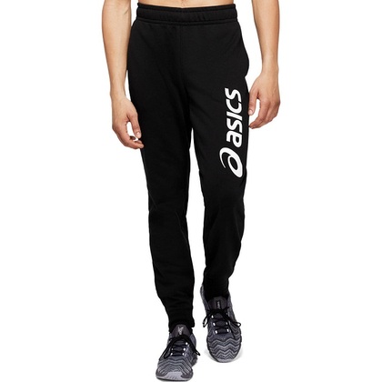 Asics Big Logo Sweat Herren-Sporthose – lang, schwarz, groß. L