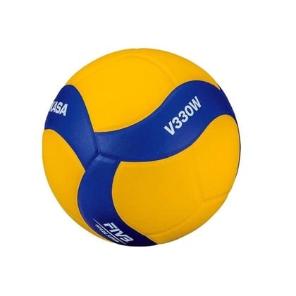 Mikasa V330W Volleyball, gelb/blau, groß. 5