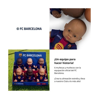 Miniland Realistická bábika FC Barcelona – Chlapček (Latinoameričan), 21 cm