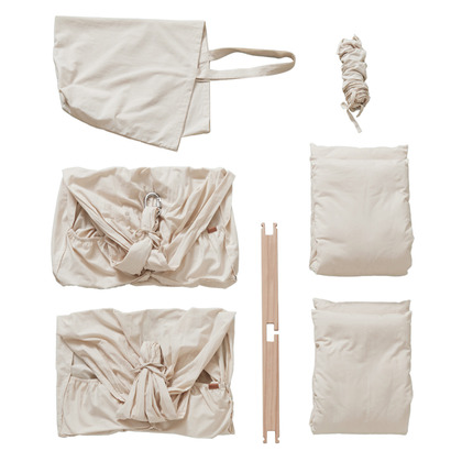 Membantu Basic Dvojitý hojdací vak pre dvojičky – Béžový