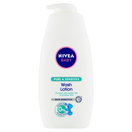 NIVEA Baby Pure &amp; Sensitive umývací gél na tvár a telo, 500 ml