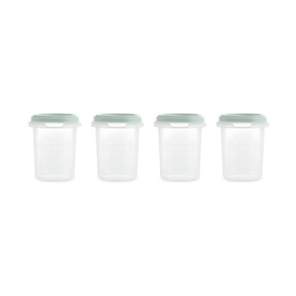 Miniland Dolce Hermeticky uzatvárateľné nádoby na potraviny, 4x250 ml, mätová