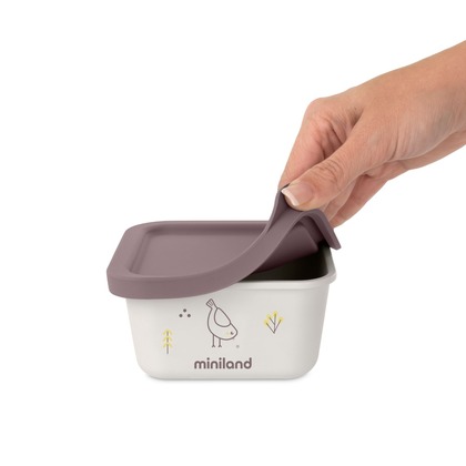 Miniland ECO-friendly Hermetické nádoby na uloženie jídla,  2x400 ml, Ptáček