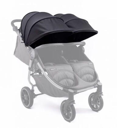 Baby Monsters Easy Twin 4 Ultra schmaler Kinderwagen für Zwillinge (Breite 65 cm), schwarz