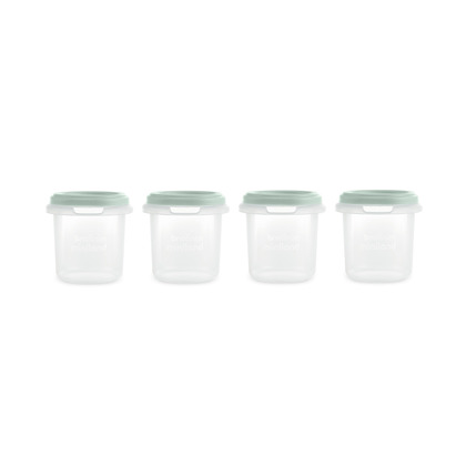 Miniland Dolce Hermeticky uzatvárateľné nádoby na potraviny, 4x200 ml, mätová