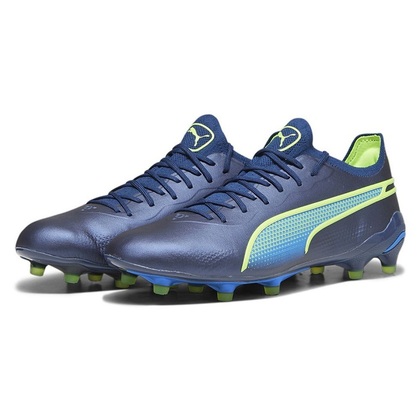 Puma King Ultimate FG/AG Pánske futbalové kopačky, modrá-navy/zelená, veľ. 44,5