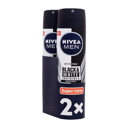 NIVEA Men Black &amp; White Invisible Original Spray izzadásgátló 2 x 150 ml