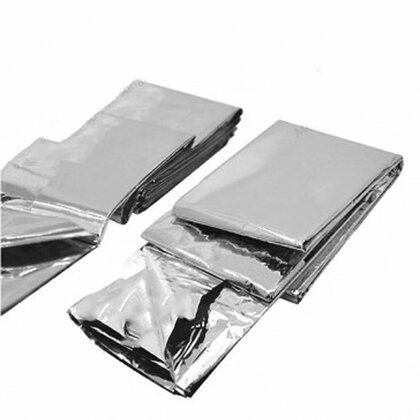 CARINE Nouzová deka - Isotermická, stříbrná, 210x160cm, 25ks