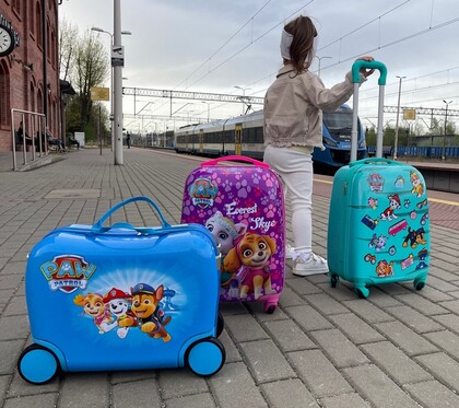 Nickelodeon Detský jazdiaci kufor a odrážadlo Tlapková patrola – Modrý (Malý)
