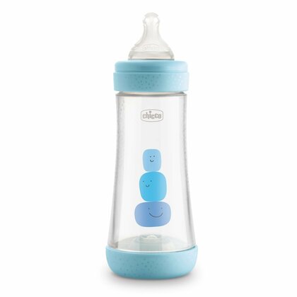 Chicco Perfect 5, Baby-Antikolik-Flasche, 300ml, blau, 4m +