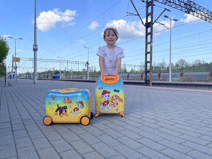 Nickelodeon Kinderfahrkoffer und Rutscher Paw Patrol – Gelb (Klein)