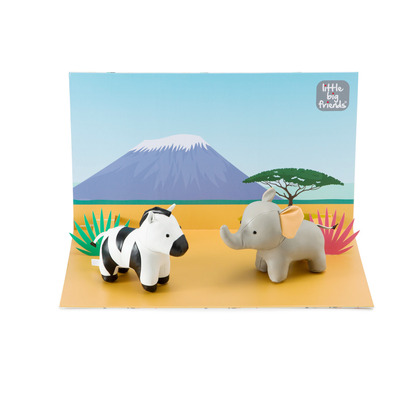 Little Big Friend 3D-Szenografie aus Karton mit dem Thema „Dschungel“.