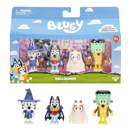 BLUEY 4 darabos halloween-i figura készlet