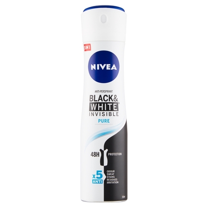 NIVEA Black &amp; White Invisible Pure izzadásgátló spray, 150 ml